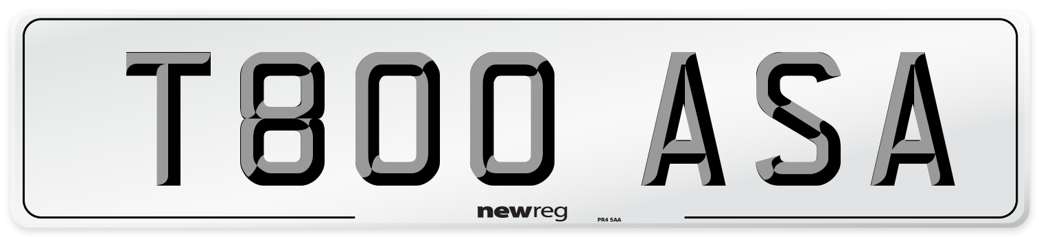 T800 ASA Number Plate from New Reg